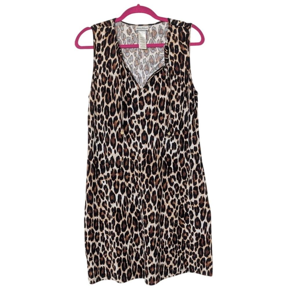 Tommy Bahama Tropi-Cat Leopard Animal Print Spa Dress Swim Cover Up Pockets S